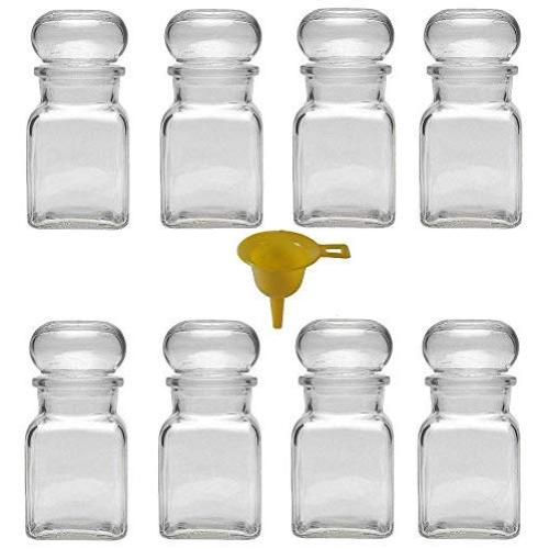 Viva Haushaltswaren Glasbehälter mit Glasverschlüssen, Rundverschluss, Süßigkeitenbehälter, Teebehälter, Sammelglas etc. verwendbar (inkl. Scoop), Glas, Gelb, 8 x 150ml