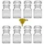 Viva Haushaltswaren Glass jar with Glass stoppers, Round Stopper, Candy jar, Tea Caddy, Collecting Glass, etc. usable (Including a Scoop), Glass, Yellow, 8 x 150ml