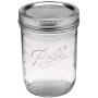 Ball Mason PINT Jars Wide-Mouth Can or Freeze with Lids and Bands, Set of 12, Dissolvable Labels - (Set Of 60)
