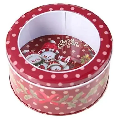 5-teiliges Kinder Weihnachtgeschenk Eisenbehälter Blechdose Dekorationsbox Eimer für Dekoration Haushaltsbedarf Kreative Kunsthandwerk Basteln Rot 14x7cm