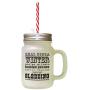 Black Winter Woolen Mittens Toasted Pecans Frosted Glass Mason Jar With Straw