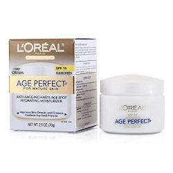 Day Moisturizer, LOreal Paris Age Perfect Anti-Aging Day Cream Face Moisturizer With Soy Seed Proteins and SPF 15 Sunscreen for Sagging Skin and Age Spots, Evens Tone and Hydrates Deeply, 2.5 Oz