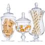 SWEETGO Transparent glass jar candy jar large food storage tank Canister Storage bottle wedding table decoration 3pcs/Set