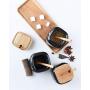 Creative Nordic Style Marble Pattern Ceramic Kitchen Seasoning Tank Set Wooden Cover Salt Shaker Spice Jar Kitchen Accessories,tray