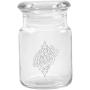 Clear Glass Herb Stash Jar with Lid 4.5 oz with Harley Davidson Logo from Smoke Promos