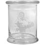 12 oz Clear Glass storage Herb Stash Jar and Lid with Johnny Cash Bird Logo