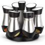 Spice Jars Spice Holder Assembly Glass Spice jar Glass Bottle Storage Box Pepper Stainless Steel Swivel Stand Kitchen Storage 140 ML (6 Boxes)