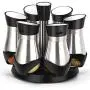 Étanchéliers Épices Support de Rangement en Verre Boîte de Rangement pour Bouteilles d'Épices en Acier Inox Support Rotatif Cuisine 140 ML (6 Boîtes) Étanchéliers Épices Support de Rangement en Verre Boîte de Rangement pour Bouteilles d'Épices en Acier Inox Support Rotatif Cuisine 140 ML (6 Boîtes)
