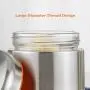 Glass Kitchen Coffee Canister Jar Set for Countertop 304 Stainless Steel Food Storage Containers with Air Tight Lid,Pantry Organization and Storage for Tea Snacks Sugar,Orange Set of 3