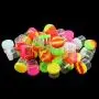 YHSWE 50pcs 6ml Round Glass Clear Storage Jar Small Reusable Container with Airtight Multi Color Silicone Lid