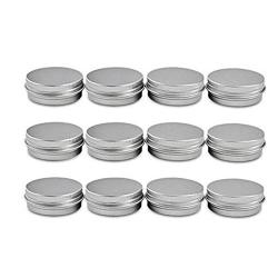 20PCS 5ML 0.17oz Small Ounce Empty Metal Steel Aluminum Jar Tins Cans Slip Slide Bottle Cosmetic Containers Box With Twist Cover For Sample Storage Salves Eye Shadow Make up Lip Balm