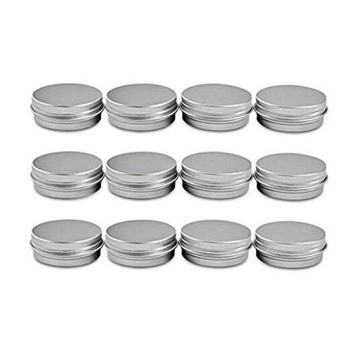 20PCS 5ML 0.17oz Small Ounce Empty Metal Steel Aluminum Jar Tins Cans Slip Slide Bottle Cosmetic Containers Box With Twist Cover For Sample Storage Salves Eye Shadow Make up Lip Balm