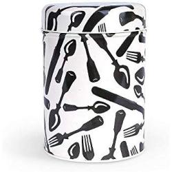 Emma Bridgewater Knife And Forks Set of 3 Kitchen Storage Tins Tea Coffee Sugar Cream And Black British Made