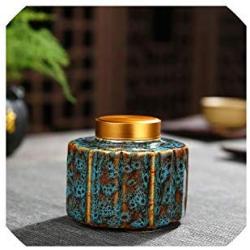 Retro Teaware Chinese Tea Caddies Green Black Tea Box Caddies Ceramics Tea Storage Canday Coffee Powder Tea Container,f