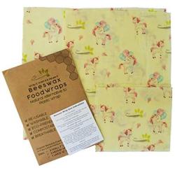 Beeswax Food Wraps | Set of 5: 2 Small 2 Medium & 1 Large| Eco-Friendly Food Storage, Washable and Reusable | Natural Alternative to Plastic Wrap