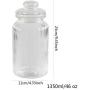 Clear Glass Candy Jar with Lid - Cookie Container Large Tea Storage Canisters Food Storage Container (1350 ML/45.6OZ)