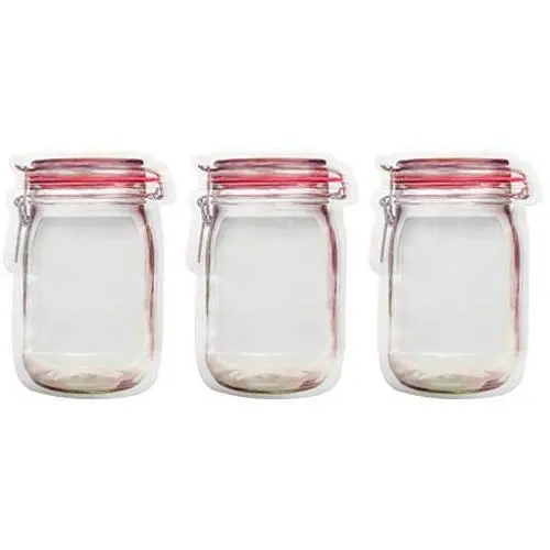 3 Pièces Sacs Mason Réutilisables avec Fermeture à Glissière, Bouchons Hermétiques pour Stockage Alimentaire, Snack, Biscuits, Sacs Ziploc Étanches, Conservation de l'Humidité pour Voyage/Camping/Barbecue/Pique-nique/Bureau 3 Pièces Sacs Mason Réutilisables avec Fermeture à Glissière, Bouchons Hermétiques pour Stockage Alimentaire, Snack, Biscuits, Sacs Ziploc Étanches, Conservation de l'Humidité pour Voyage/Camping/Barbecue/Pique-nique/Bureau