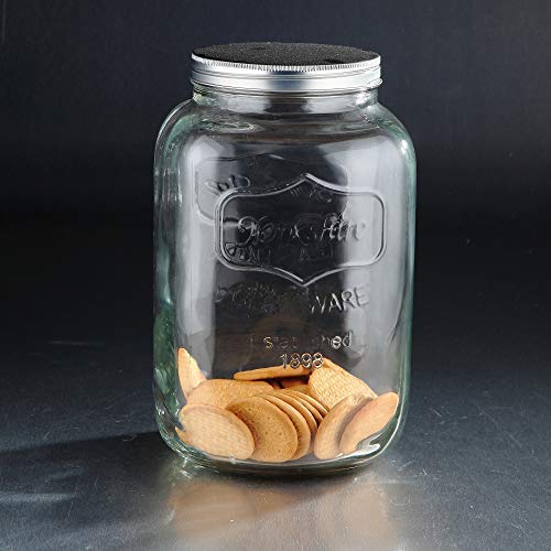 12" Clear Cracker Glass Storage Jar with Aluminum Lid