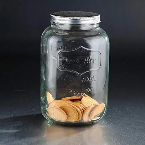 12" Clear Cracker Glass Storage Jar with Aluminum Lid 12" Clear Cracker Glass Storage Jar with Aluminum Lid