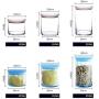 HIZLJJ 3Pcs Glass Storage Jar, Food Storage Container/Canisters with Airtight Lid for Serving Tea, Coffee, Honey Spice,Perfect as a Cereal Dispenser (Color : Clear)