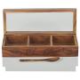 ExclusiveLane Wooden Hand Engraved Multi-Utility Cum Spice Box With Spoon In Sheesham Wood - Masala Dabba Spice Box Spice Rack Spice Organizer Spice Jars Storage Kitchen Box Ancient Cookware
