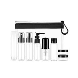 Travel Bottles Set for Toiletries (Max. 1.7 Oz) Travel Size Container With Toiletry Bag Holiday Dispenser for Liquid Cosmetic (BPA Free)