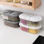 YXTHON Multi-Function Kitchen Refrigerator Plastic Lunch Storage Jar Household Fruit Box Double-Grid Covered Kitchen Food Multi-Grain Sealed Cans 6Pcs