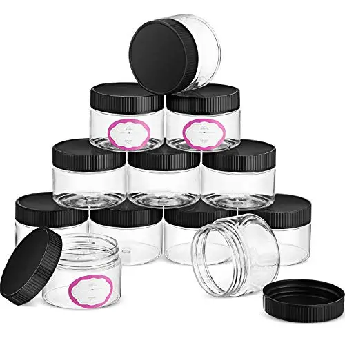20 Pieces Clear Plastic Cosmetic Jars with Screw On Lids and Labels, Refillable Empty Jars Transparent Portable Containers for Makeup Cosmetic Samples Small Jewelry 20 Pieces Clear Plastic Cosmetic Jars with Screw On Lids and Labels, Refillable Empty Jars Transparent Portable Containers for Makeup Cosmetic Samples Small Jewelry