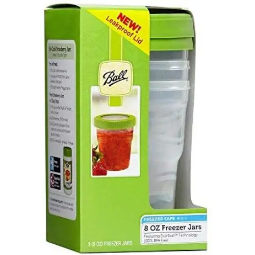 Ball Plastic Pint Freezer Jars with Snap-On Lids | 8-Ounces | 3-Count per Pack (1-Pack)