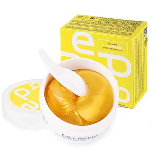 KOREAN 60 Stück Unteraugenpads, 24k Gold Gesichtsmassagebehandlung für dunkle Augenringe, Schwellungen, Augenbeutel, Anti-Aging, Feuchtigkeitspflege, Lifting, EGF-Peptide, Hydrogelpads (30 Paare)