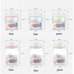 HOUSIYU Candy Jar Glass Moisture-Proof Sealed Cans Large Honey Nut Snacks Milk Powder Storage Tank Bathroom Accessories Storage Container, Green,900ML