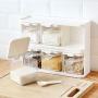 Seasoning Box Spice Rack 3 Grids Spoon Kitchen With Lid Container Seasoning Box Herb Spices Storage Condiment Jar Cooking With Handle Desktop