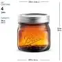 Glasballen Amber Weitmuнд Mason Gläser (16 oz/Pint) 4er Pack. Mit luftdichten Deckeln und Bändern - Amber Konservglas - UV-Schutz - Mikrowellengeeignet & Spülmaschinenfest.