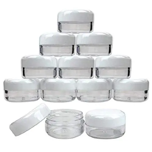 10ML (10g) White Empty Plastic Cosmetic Jars Face Creams Bottle Sample Lotion Glitter Storage Container Lip Balm Travel Tester Nial Arts Box (25PCS) 10ML (10g) White Empty Plastic Cosmetic Jars Face Creams Bottle Sample Lotion Glitter Storage Container Lip Balm Travel Tester Nial Arts Box (25PCS)