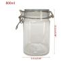 800Ml Plastic Clip Top Storage Jar with Airtight Seal Lid Food Container Tableware Preserving Kitchen Flour Pasta Spice O