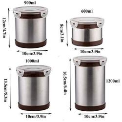 KAFEI Coffee Storage Cannister, 4 Pack Airtight Coffee Storage Tin, Stainless Steel Containers, Airtight Coffee Storage Jar for Coffee, Tea, Nuts and Powders