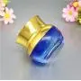 2PCS 30ml/1oz Hochwertige Leere Blaue Glasbehälter mit Golddeckel und Innenpolster - Wiederverwendbare Kosmetikbehälter für Augencreme, Gesichtcreme, Gel, Salben, Hautpflege