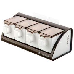 Perforation-free Condiment Box Set With Salt Shelf Household Condiment Tank Receives Box Wall Hanging Condiment Box Condiment bottles (Color : A380)