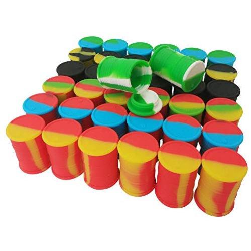 Silikonschalen Behälter 100 Stück, Trombenform, Sortierte Farben, 11 ml für Öl, Wachs, Konzentrate - Silikondabbehälter (100)