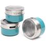 DUDDP Storage Spice lar set Spice jar rack Seasoning Container 12Pcs Magnetic Clear Lid Spice Jar Set Spice Tins Spice Storage Container Pepper Seasoning Sprays Tools Stainless Steel