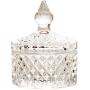 FUYU Exquisite Embossed Crystal Glass Candy Box with Lid Jewelry Storage Jar