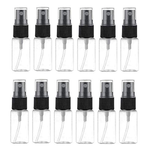 12Pcs 10ml/0.34oz Clear Plastic Perfume Fine Mist Spray Bottles Vials Portable Travel Empty Refillable Fragrance Aromatherapy Samples Perfume Bottle With Atomizer Scent Pump Container