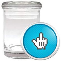 Middle Finger Cursor Medical Odorless Glass Jar