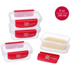 [4Pack] 6 oz Baby Food Storage BPA Free Airtight Containers Set, Smart Food Container, Reminder, Storage and Manage Function, QR Code Scanning, Control via KIGI App