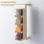 Hosdog Seasoning Rack Spice Pots, 4 Tier Adjustable and Rotatable Rotating Seasoning Box, Storage Container Condiment Jars with Spoon,Beige