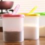 Simple Life Containers Jars Simple Creative Food Grade Plastic Oval Double Cover Seasoning Box Kitchen Utility(Pink) Simple Life Containers Jars (Color : Green)