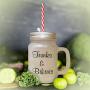 Brown Trunks&Bikinis Frosted Glass Mason Jar With Straw