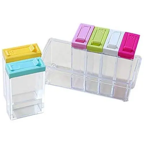 Jar Coffee – Transparente Gewürzdosen Set von 6, Gewürzstreuer-Glasflaschen mit – Gewürz-Küchen-Set, Gewürz-Glaskaraffe, Gewürz-Küchen-Set