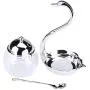 Thyggzjbs Dinnerware Set,Elegant Exquisite Swan Glass Sugar Bowl Set Sugar Dispenser with Lid Serving Spoon Salt Pot Pepper Storage Jar Seasoning Pot (Silver) Thyggzjbs Dinnerware Set,Elegant Exquisite Swan Glass Sugar Bowl Set Sugar Dispenser with Lid Serving Spoon Salt Pot Pepper Storage Jar Seasoning Pot (Silver)