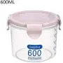 4 Ecken Lebensmittel Lagerbox Reis Bohnen Lagerglas Dichtung Deckel Küchen Lebensmittel Versiegelte Snacks Trockenfrüchte Getreide Tank Lagerbox A, 600ml pink